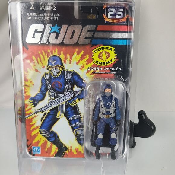 GI Joe 25th Anniversary Foil Cobra Officer The Enemy Rifle MOSC Hasbro 2007 New - Picture 1 of 5